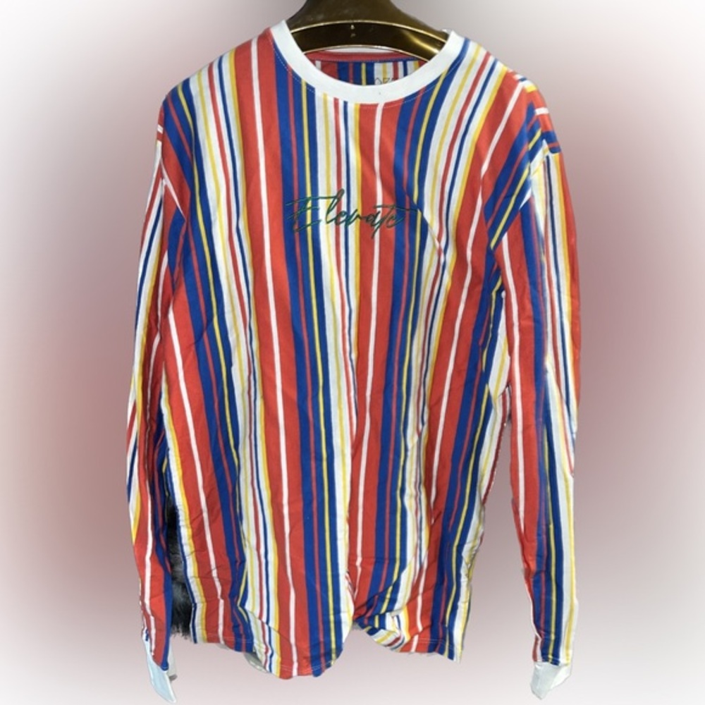 For The People “Elevate” Striped Long Sleeve Tee 🌵M